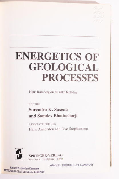 Energetics of Geological Processess - Stemcell Science Shop