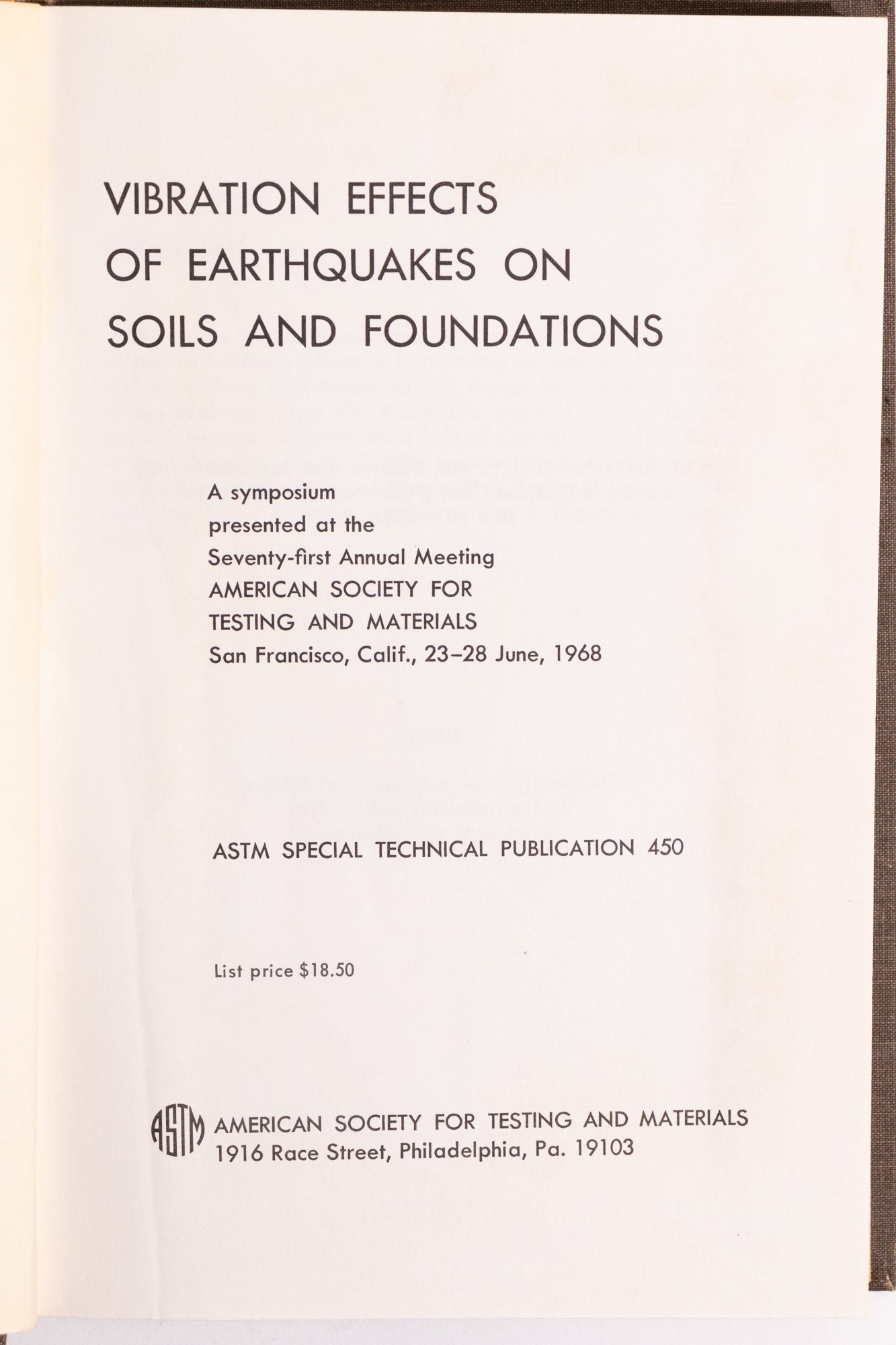 Vibration Effects of Earthquakes on Soils and Foundations