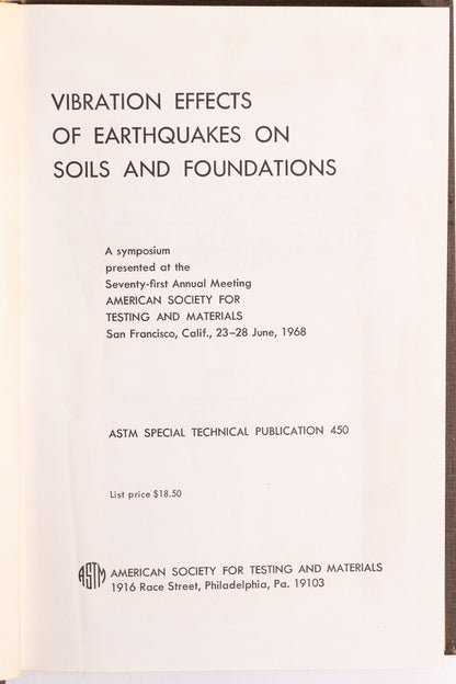 Vibration Effects of Earthquakes on Soils and Foundations
