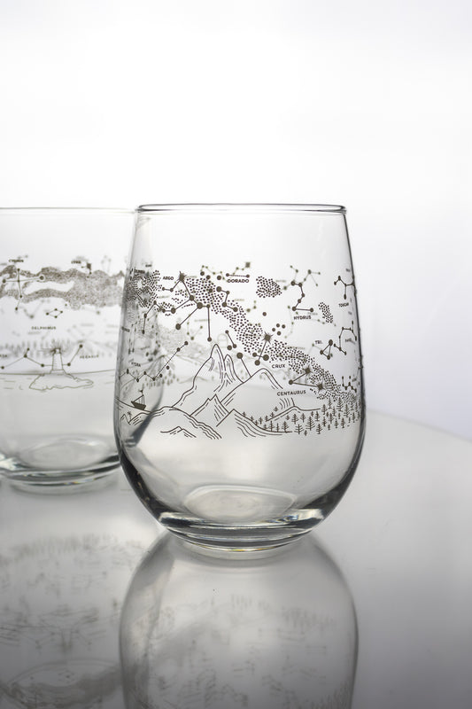 Star Chart Stemless Wine Glasses - Stemcell Science Shop